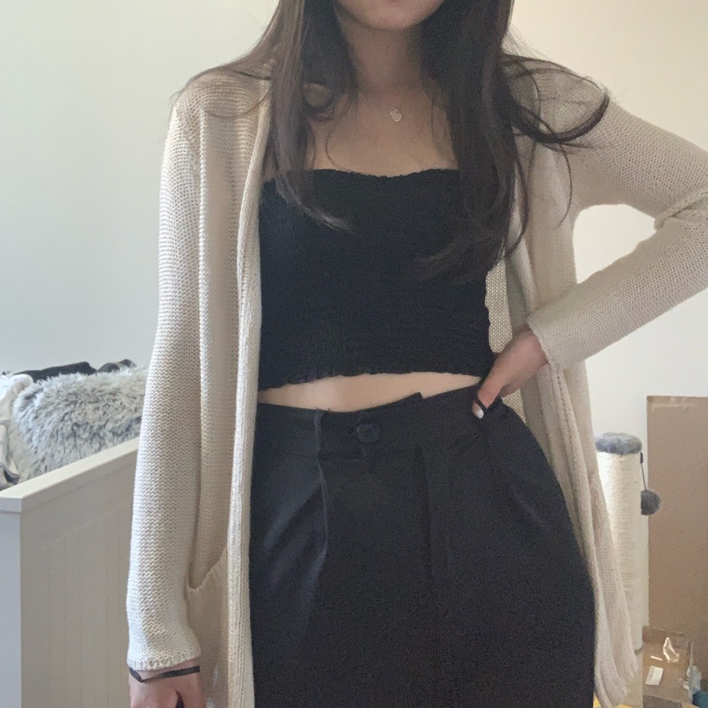 Beige forever 21 knit cardigan